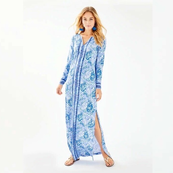 Lilly Pulitzer Dresses & Skirts - Lilly Pulitzer UPF 50+ Faye Maxi Dress in Blue Peri Turtley